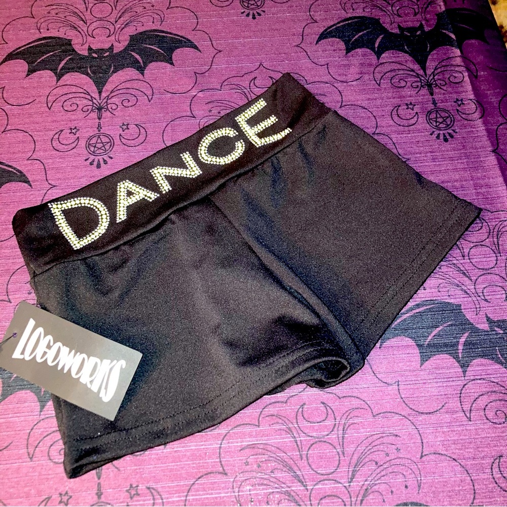 3/$15!!NWT logo works DANCE shorts - Picture 1 of 4
